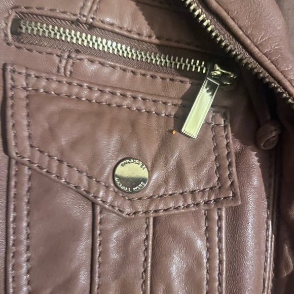 Michael Kors Quilted  Leather Jacket w/ hood - Picture 4 of 7